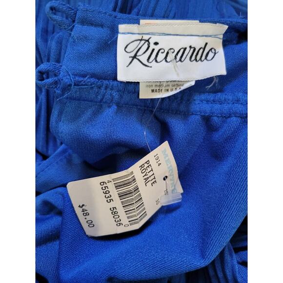 Riccardo women's royal blue Pleated layered vintage Dress from Mervyns - size 8 - Picture 8 of 12